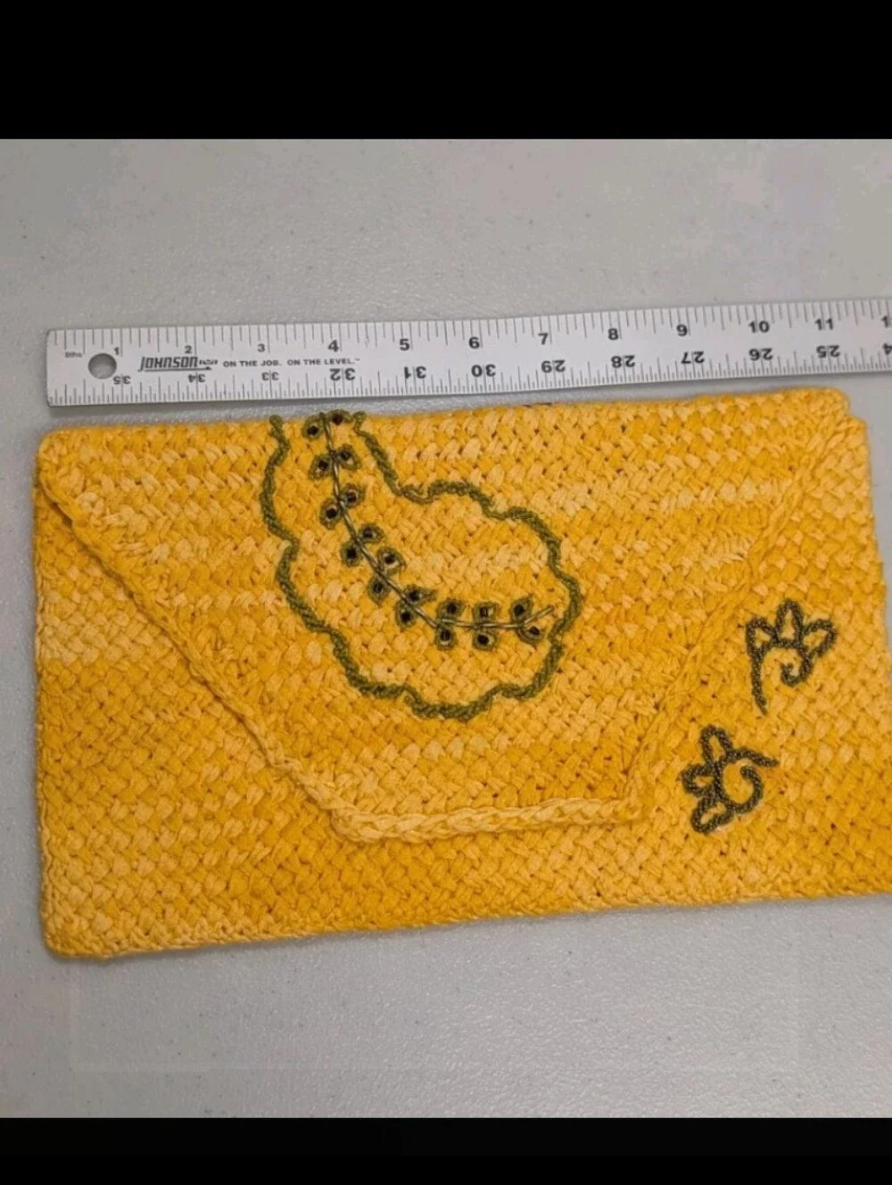 Handmade Crochet Clutch Purse Beaded Boho Chic 70s Glam #3050